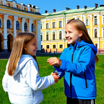 Catholic School Students Volunteering**

"A group of fully clothed, well-mannered schoolchildren, approximately 10-12 years old, participating in a благотворительность (charity) event, perhaps collecting donations for a local orphanage. The setting is a sunny day in a park in Санкт-Петербург (Saint Petersburg), with typical Russian architecture in the background. The children are smiling and interacting positively. They are wearing modest, casual clothing suitable for volunteering. The scene is safe for work, appropriate content, professional, family-friendly, perfect anatomy, correct proportions, natural pose, well-formed hands, proper finger count, and natural body proportions."

**