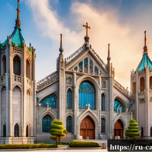 Home 33 한국 가톨릭 교구와 주요 성당 - A majestic Gothic-style Catholic cathedral in Seoul during golden hour, featuring intricate stained ...